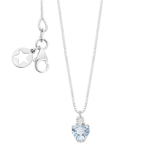 Collana Comete Donna Storia di Luce 375 in Oro bianco Acquamarina 0.43 Ct KGLQ003 - KGLQ003